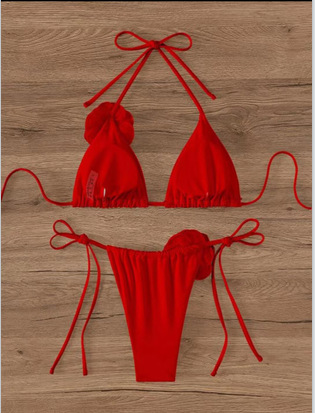 Frau Einfarbig 2-Teiliges Set Bikinis Bademode display picture 13