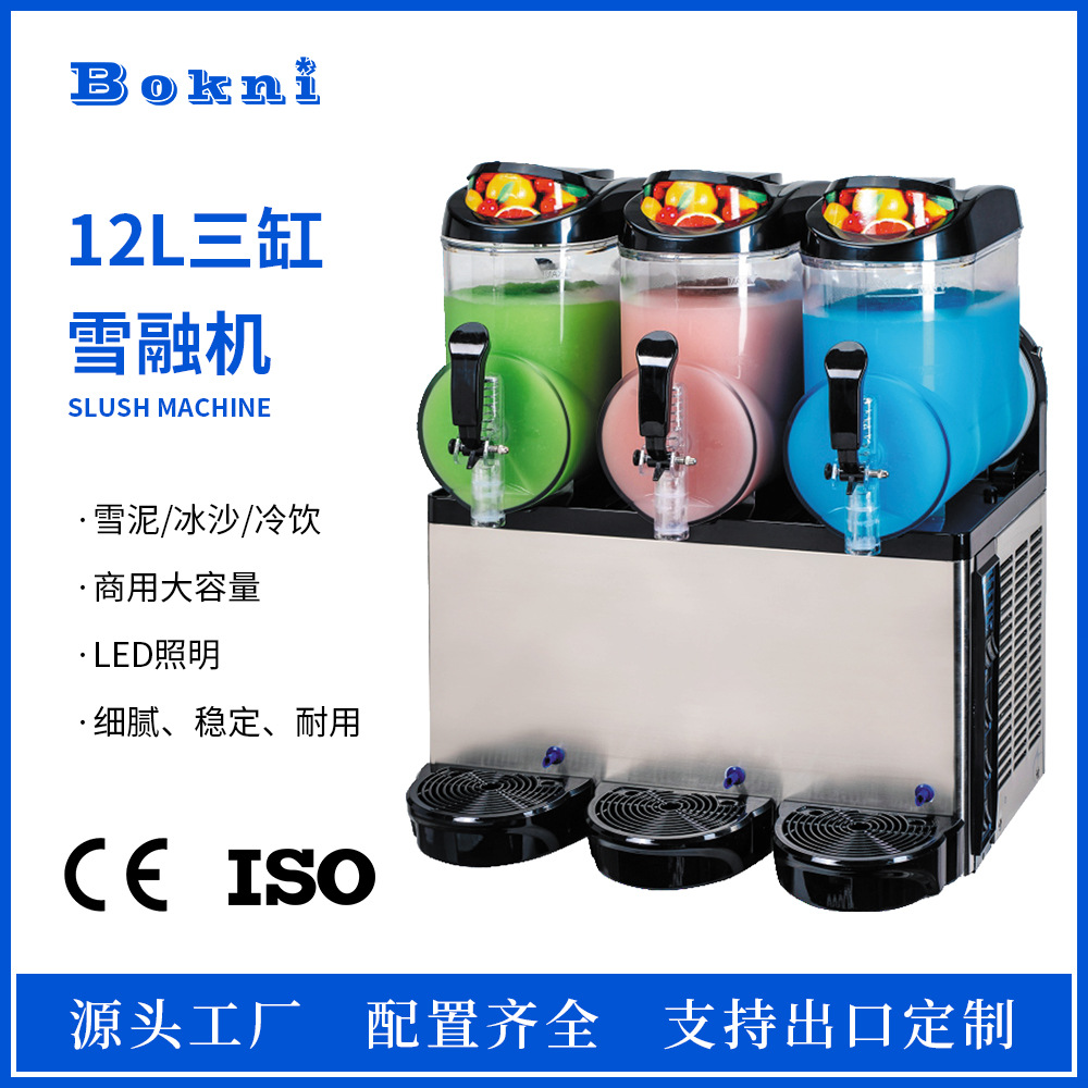 Máquina de lodo comercial máquina de deshielo de nieve 12L batido bebida personalizada por lotes soporte de exportación transfronteriza