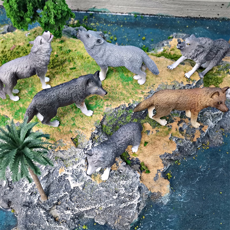 Transfronterizo simulación bosque animal Lobo modelo gris Lobo rugiente Lobo caminando Lobo Ártico Lobo escritorio estática decoración juguete