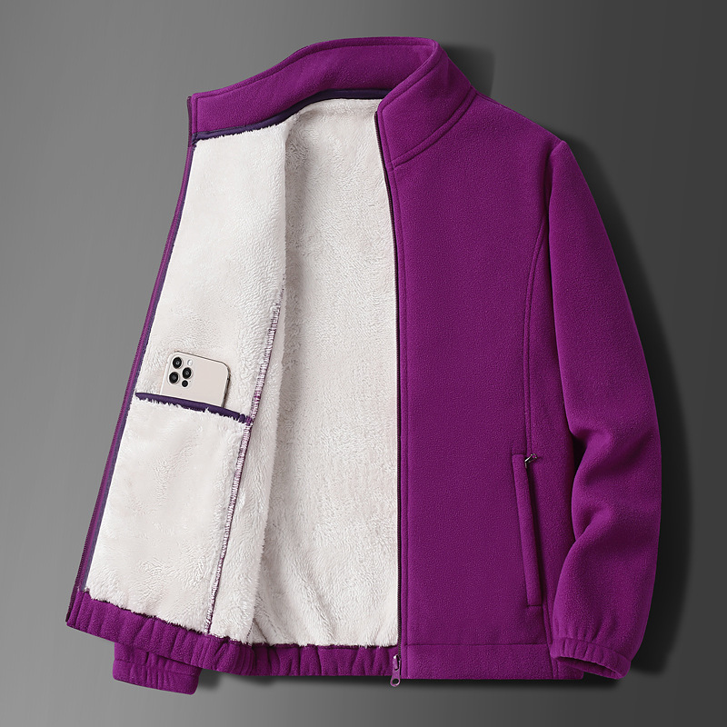 Abrigo de Cachemira chaqueta de lana para hombres y mujeres Otoño e Invierno collar de pie engrosado suéter de punto con forro polar abrigo polar ropa de hombre