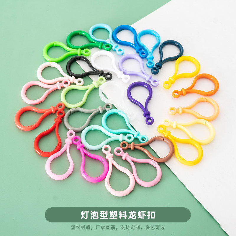 Dopamine Color Bulb-Shaped Plastic Hook Lobster Clasp Doll Keychain Gourd Buckle DIY Bag Hanging Buckle
