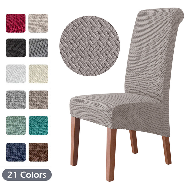 Cross-Border long check jacquard enlarged chair cover household chair cover hotel dining chair cover universal elastic chair cover wholesale