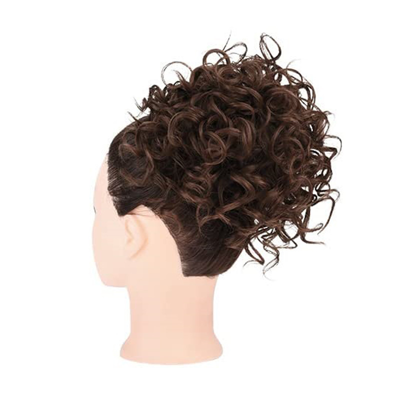 Cross-border new women's curly bun European and American messy chemical fiber wig drawstring hair tie hair bag ponytail chignon_voghion.com