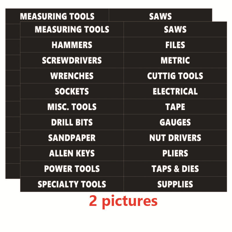 （44个/2张）工具箱组织标签 防水防刮 PVC贴纸