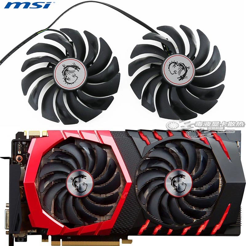 Вентилятор видеокарты, совместимый с MSI GTX1080Ti/1080/1070/1060 RX470/480/570/580G