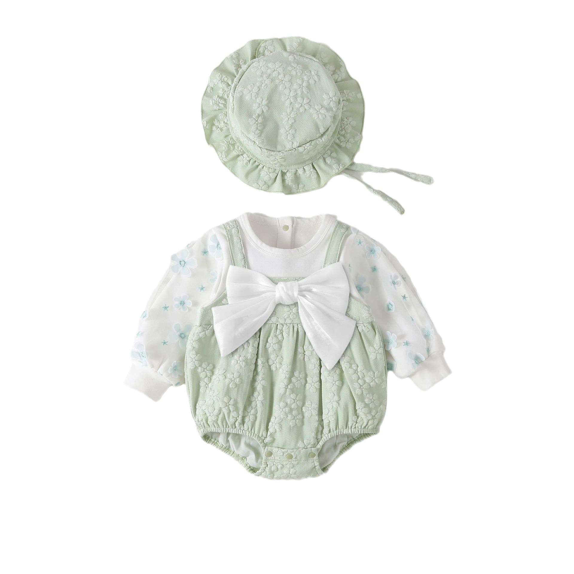 INS estilo otoño ropa de bebé nueva mariposa mameluco manga larga suave vaina bebé niña mono mameluco