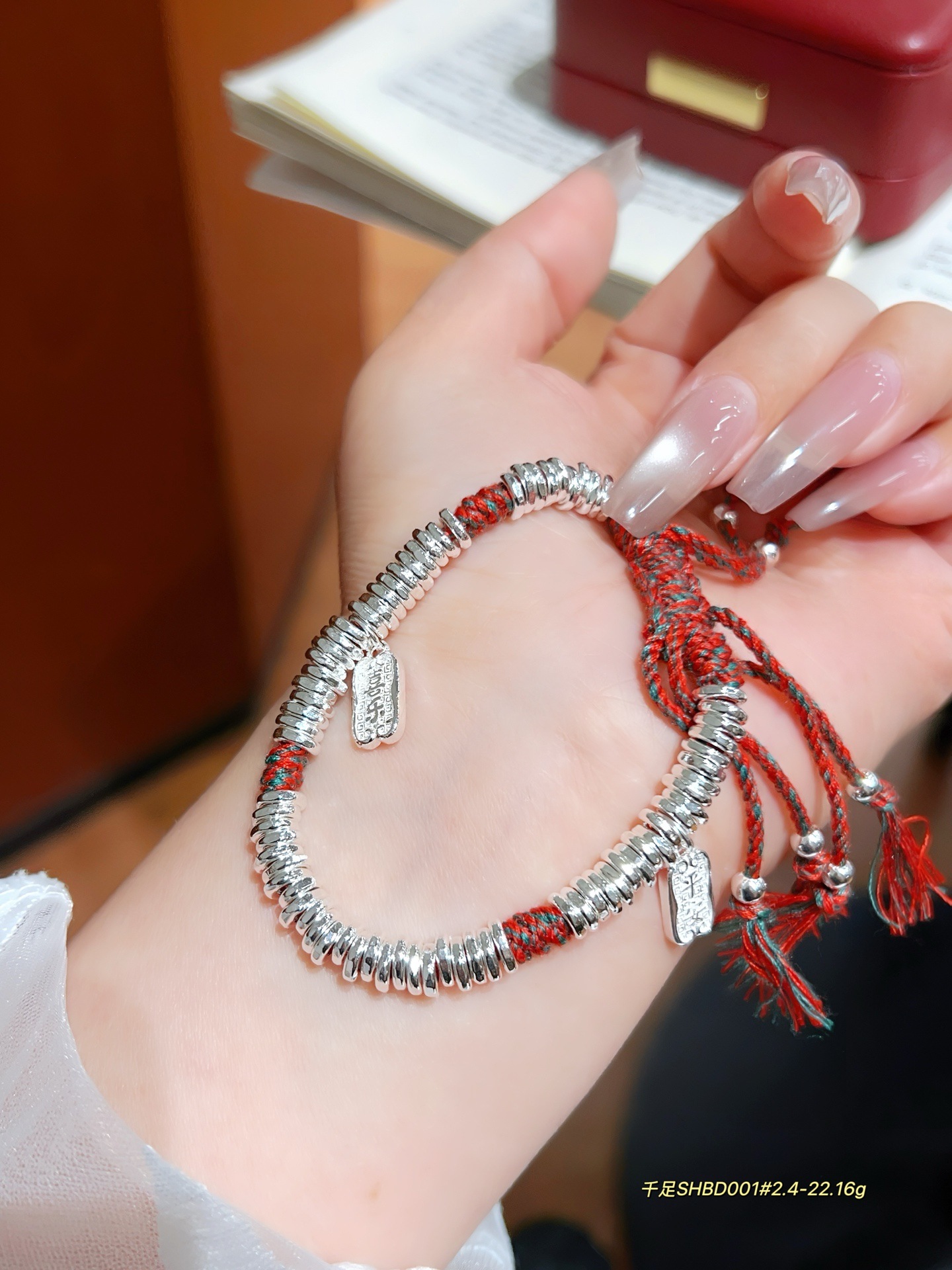 999 pulsera de alambre de plata de pie pulsera tejida de hilo arcoíris de bricolaje año de nacimiento cuerda de mano de plata rota para novia regalo de madre