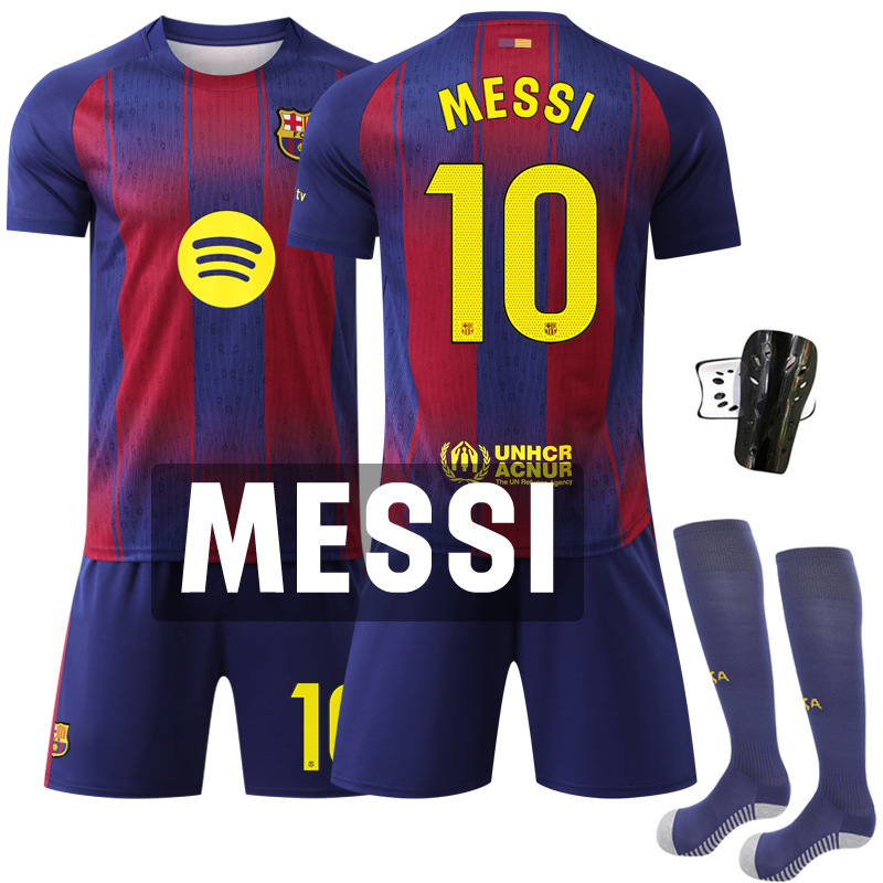 No. 10 messi wears socks + protective gear