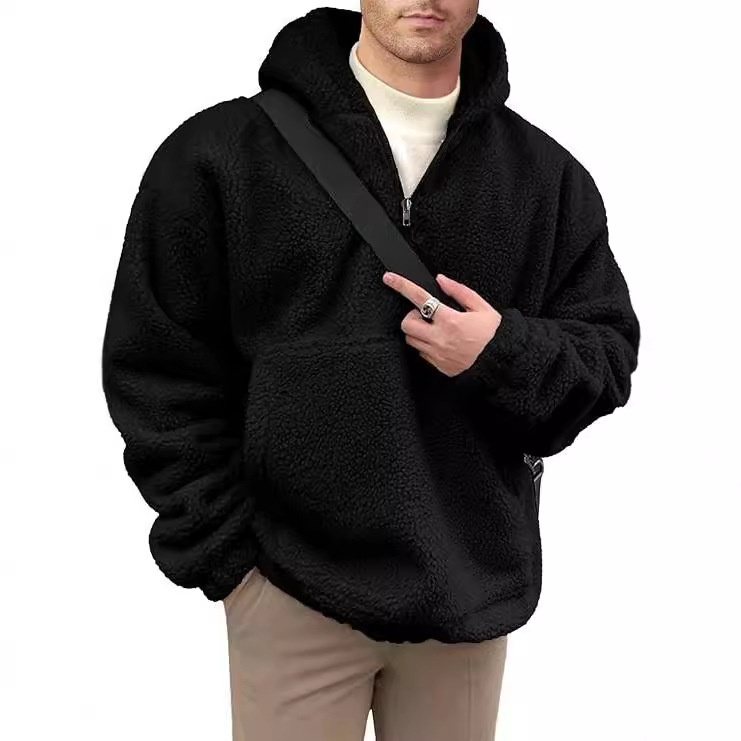 2025 Cross-Border New European and American Men's Sweatshirts Loose Casual Zipper Hooded Sweatshirts Flannel Printed Sweatshirts for Men 2025 Cross-Border New European and American Men's Sweatshirts Loose Casual Zipper Hooded Sweatshirts Flannel Printed Sweatshirts for Men