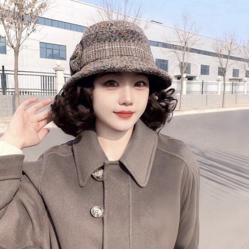 中老年人帽子女秋冬季妈妈毛呢礼帽加厚奶奶布盆帽春秋休闲渔夫帽|undefined