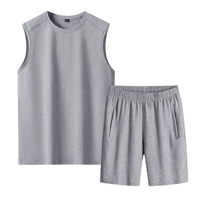 Trajes deportivos transfronterizos para hombres, chalecos de verano para hombres, pantalones cortos para hombres, gimnasio para correr image 4