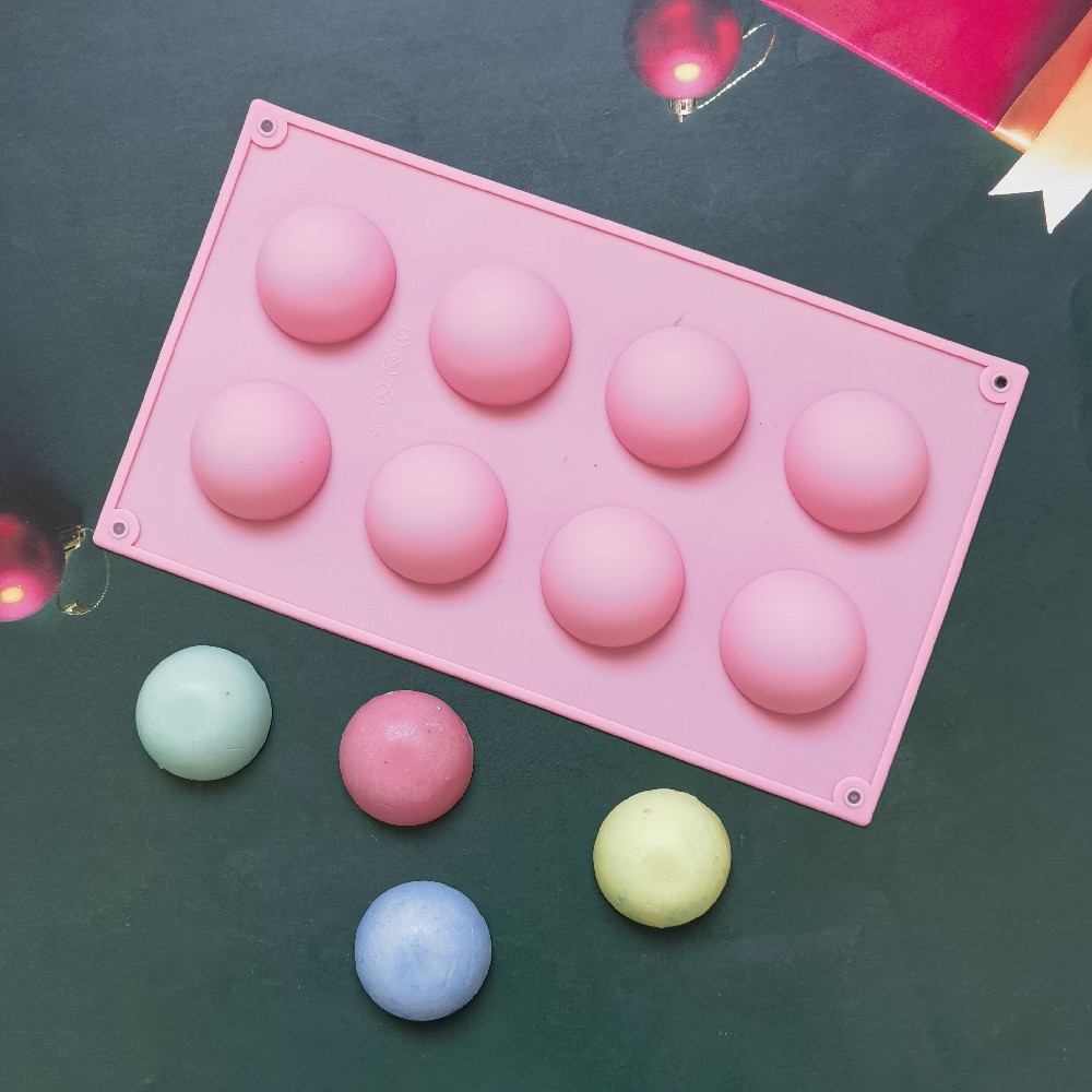 8 pequeñas semicirculares 433 molde de silicona para pastel de chocolate molde de pan herramientas de horneado