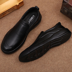 2021春秋款商務休閒皮鞋軟底頭層牛皮中年爸爸鞋男士牛皮工作鞋