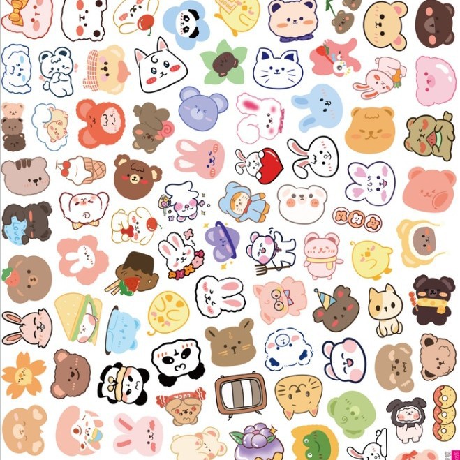 1000 oso coreano lindo dibujos animados pegatinas ins chica corazón decoración equipaje teléfono caso pegatinas al por mayor