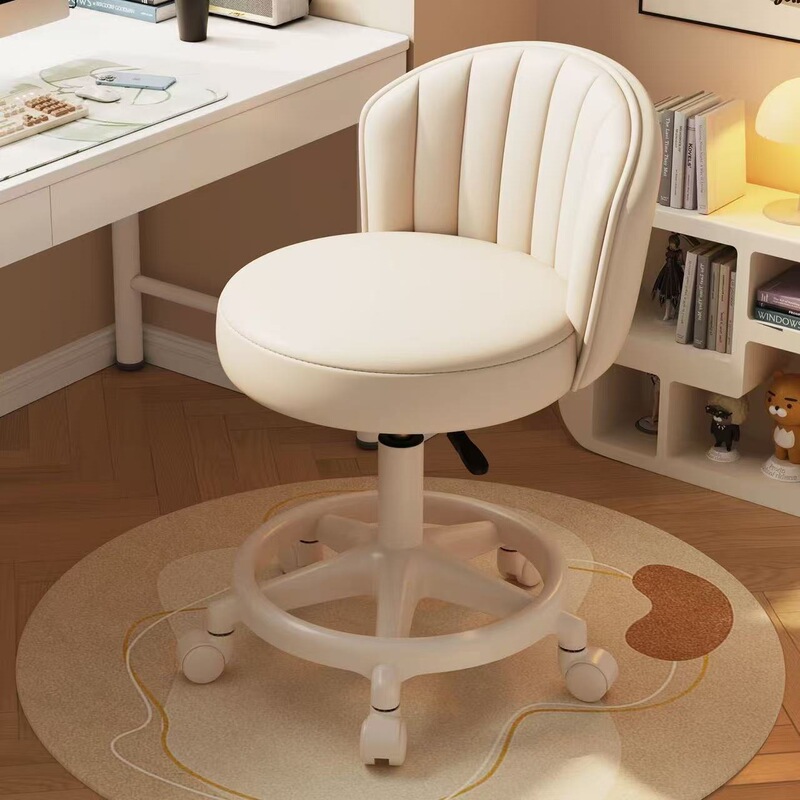 Beauty makeup stool for home use, with wheels, movable makeup chair, bar stool with backrest, swivel dressing stool Beauty makeup stool for home use, with wheels, movable makeup chair, bar stool with backrest, swivel dressing stool