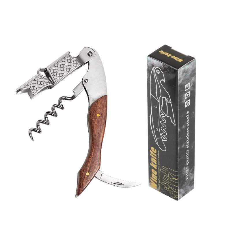 Abridor de botellas de vino de acero inoxidable multifunción cuchillo de caballo cerveza abridor de vino abridor de cuchillo de vino portátil hogar de alta gama