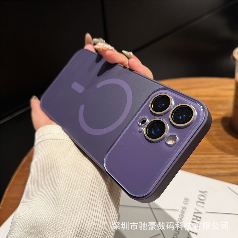 适用iPhone17promax大视窗磨砂磁吸手机壳苹果16镜头膜15防摔PC套|undefined
