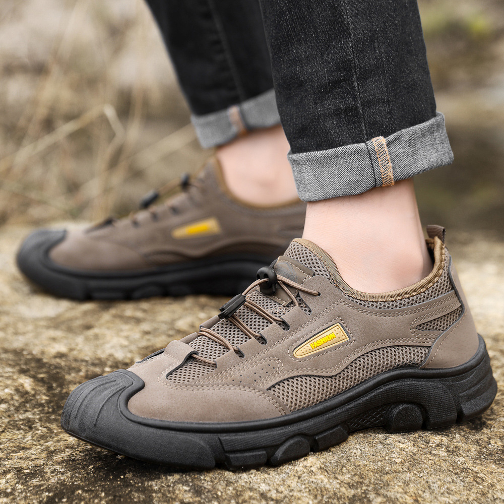 Zapatos de montaña para hombres de verano nuevos zapatos deportivos de hombre transpirables y cómodos, zapatos de malla ligeros para hombres, zapatos casuales al aire libre