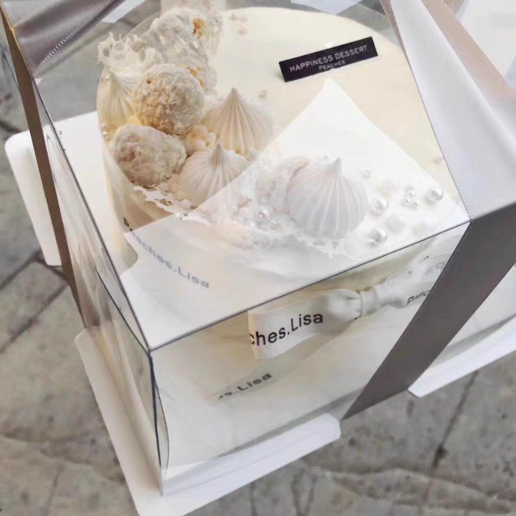 Venta al por mayor caja de pastel de cumpleaños 3 pulgadas 4 pulgadas 6 pulgadas 4 pulgadas caja de pastel transparente caja de hornear caja de embalaje de la torta