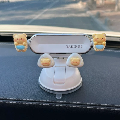 Car Mobile Phone Holder Air Car phone holder - yellow-bear-cheese-white-b-style-suction-cup-holder