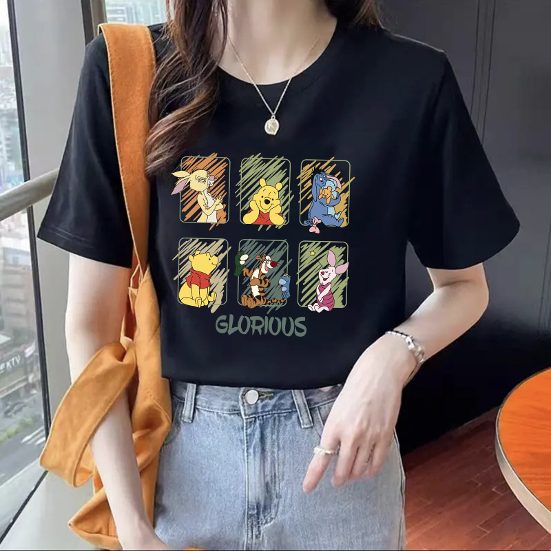 Camiseta de mujer manga corta suelta de dibujos animados Tigre media manga pequeña ropa de dopamina personalidad fresca Camiseta de manga corta moda masculina