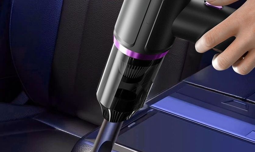 Powerful indoor car vacuum cleaner with quality grooves, small rechargeable handheld vacuum for sofa, windows, home and car use