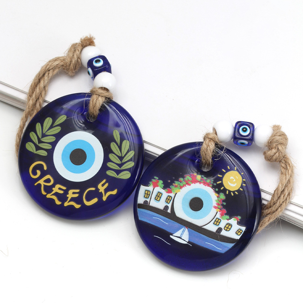 138g Weight Bag Pendant, Keychain Classification 1 Piece Quantity Holiday, Daily Occasion Glass Material Devil's Eye Pattern Unisex Gender Retro, Classic Style Style Retro Classic Style Devil's Eye Glass Unisex Bag Pendant Keychain 11