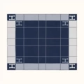 Striped Navy Throw (Compression Bag) (800g Faux Cashmere)