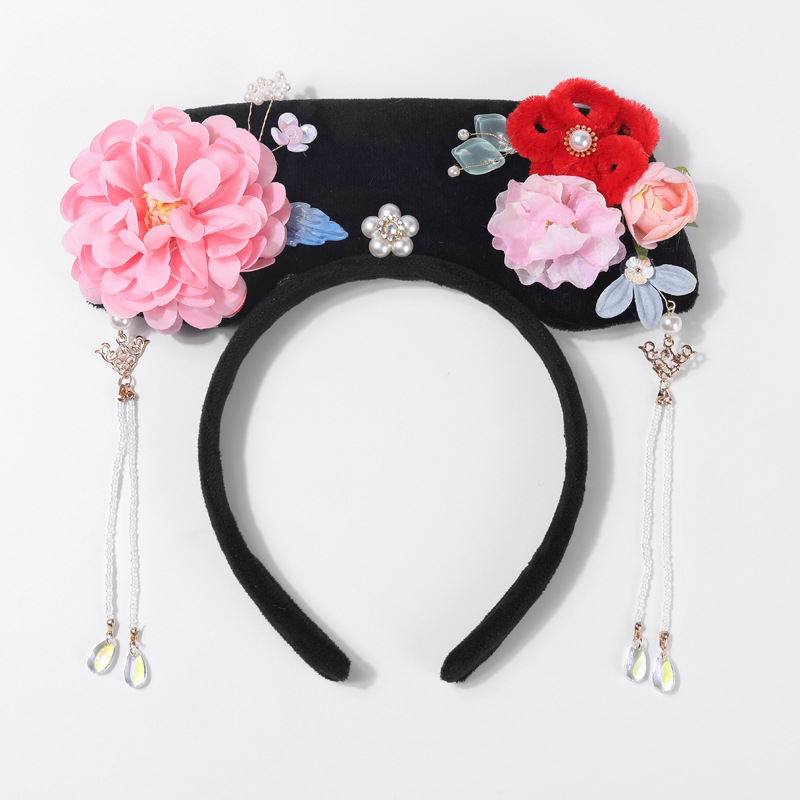 샤넬 스타일 핑크 헤어밴드