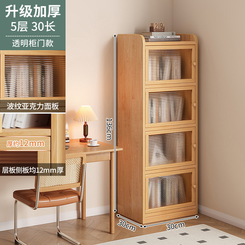 Estantería de esquina de madera maciza Estante de piso Gabinete de pino de ranura estrecha Gabinete de almacenamiento doméstico para niños Sala de estar Librería simple