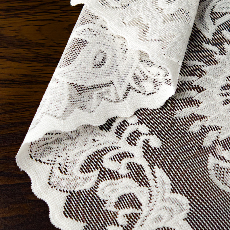 Mantel de encaje blanco francés, restaurante, fondo de mesa de lujo ligero, fondo de mesa de café jacquard antideslizante para el hogar