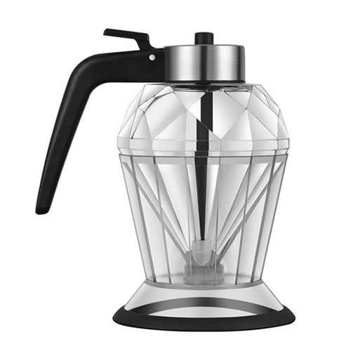 304 Stainless Steel Kitchen Oil-Proof Pot with Diamond Glass, Press-Type Oil Bottle for BBQ Baking