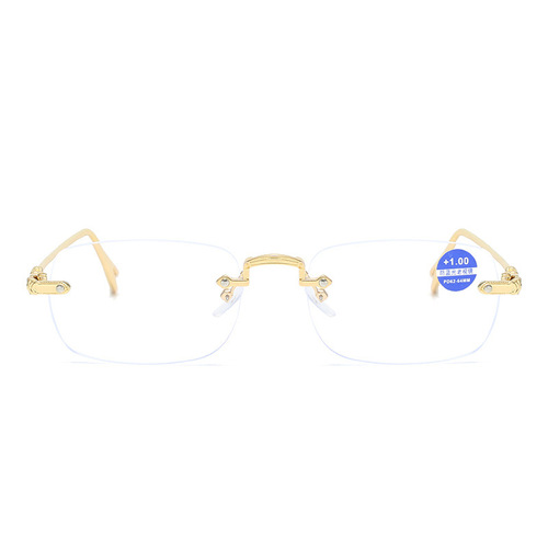 新款高清防蓝光无边框型商务高档大气中老年人老花镜男女同款批发