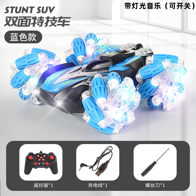 Venta caliente transfronteriza rodando fuera de carretera de doble cara deriva coche truco de control remoto coche giratorio escalada juguetes para niños al por mayor