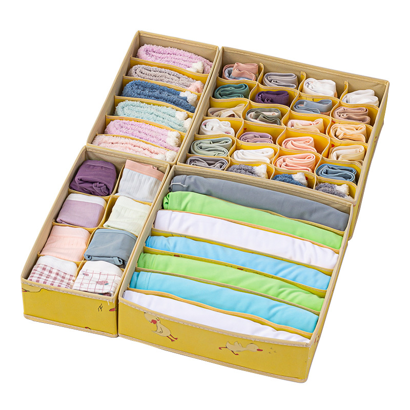 Set de 4 cajas de almacenamiento de tela no tejida, organizadores para ropa interior y calcetines