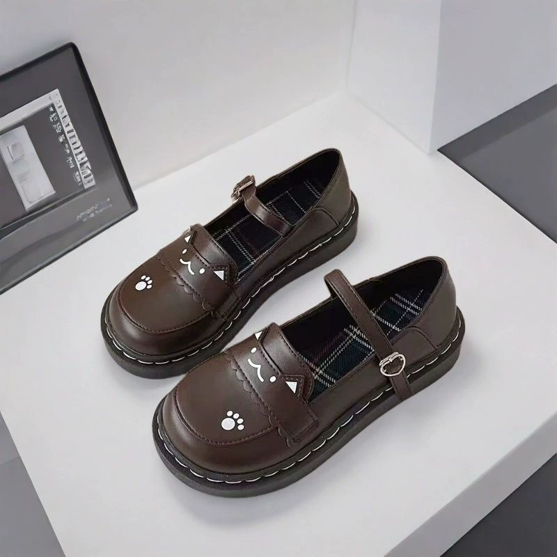 Jk униформа плоская мягкая девушка дикая студентка милый котенок японская маленькая кожаная обувь Мэри Джейн одиночная обувь женщина