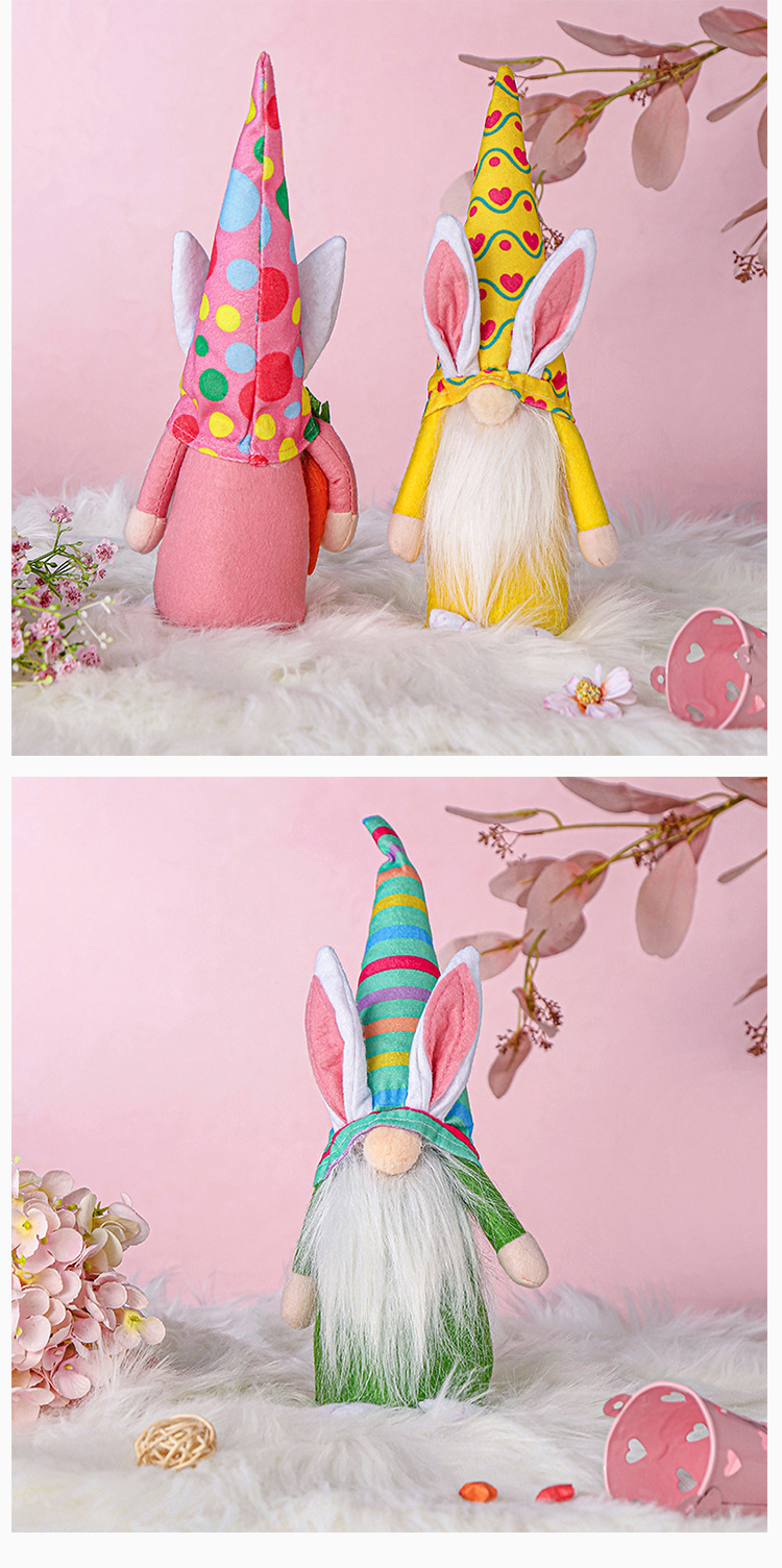 Easter Bunny Color Long Hat Dwarf Doll Decoration Wholesale Nihaojewelry display picture 5