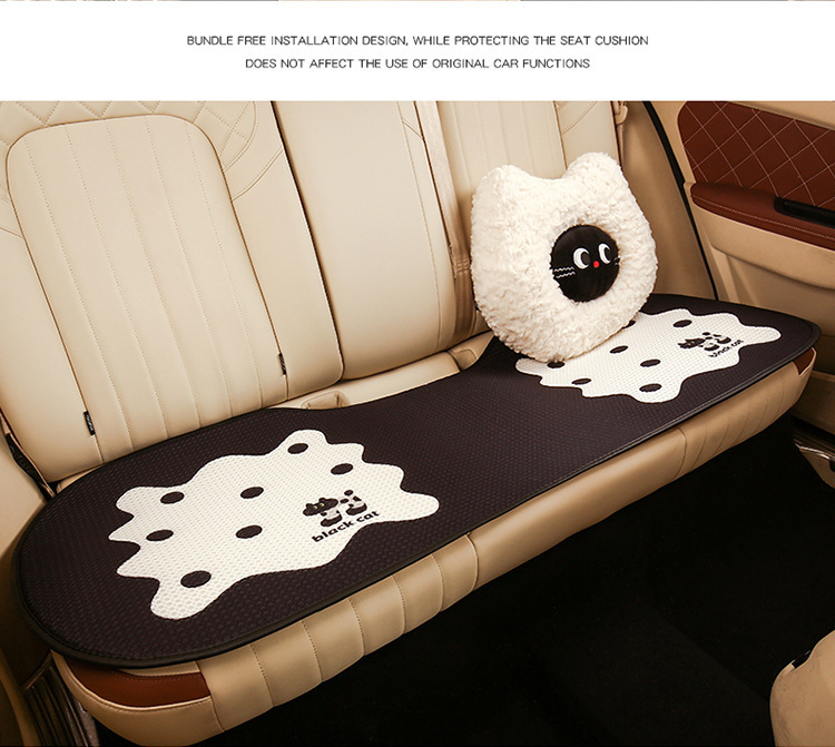 Car Cushion Four Seasons Universal Breathable Summer Cartoon Small Man Waist Main Driver Women's Half Bag Seat Cushion Cover Seat Cushion Ventilated