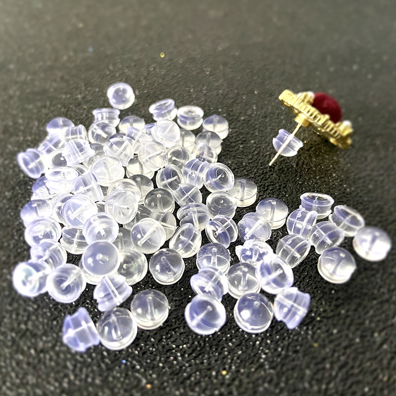Hamburguesas de plástico transparente tapón de oído anti-off pendiente Stud earcap resistente a la alergia ambiental oído forzado DIY accesorios para el oído Accesorios