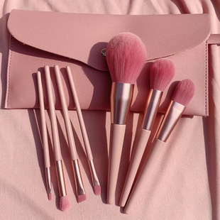 ins Super Fire Naked Pink 7 Pct Makeup Brush Set Super Soft Brush Loose Paint Eye Shadow Brush Makeup Bag Bucket Base