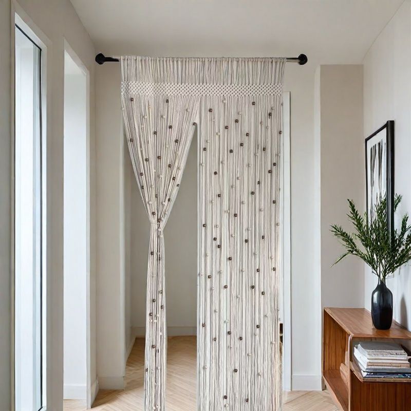Cross-border Bohemian Hand-woven Door Curtain Curtain Homestay Living Room Line Curtain Bedroom Decoration Punch-free