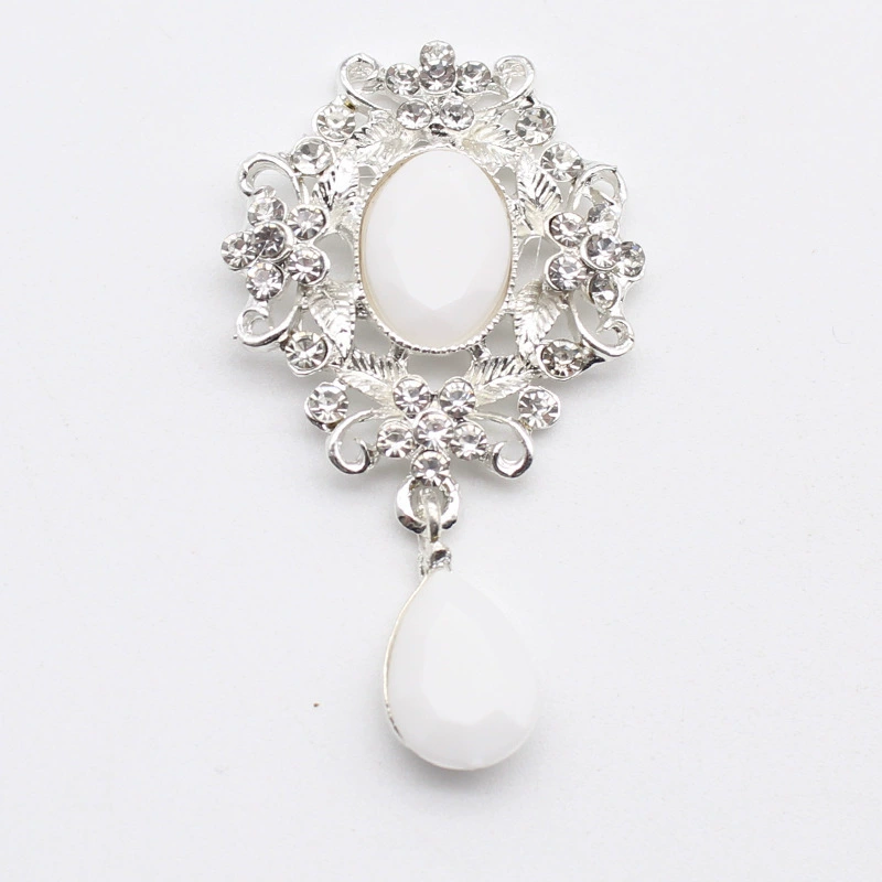 Korean-style Metal Pendant Hair Accessory, Crystal Drop Accent, Multi-Color Options