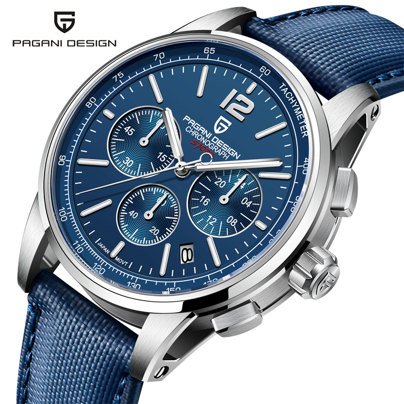 Bergani PAGANI 008 reloj de negocios para hombre Reloj de cuarzo de calendario impermeable de moda con cinturón de zafiro
