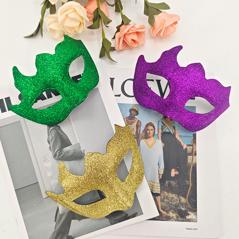 Nuevo carnaval polvo brillante máscara de bar de fiesta maquillaje polvo de oro maquillaje decoración máscara de mitad de cara