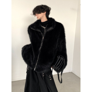 Cold Resistant Fashionable Niche Mink Fur Plush Coat Men's Winter Thickened Cotton-padded Coat Advanced Design Imitation Leather Coat