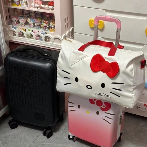 Original Kitty Cat Girls Campus Clothing Storage Bag Lightweight Trolley Travel Business Travel Handbag Luggage Collection Bag