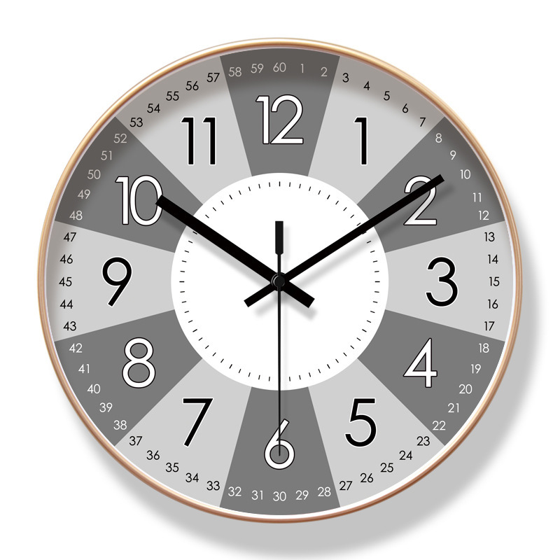 6373 silencio sala de estar reloj de pared dibujos animados enseñanza de la mañana reloj de pared doméstico silencioso escaneo de segundos larga duración reloj de cuarzo