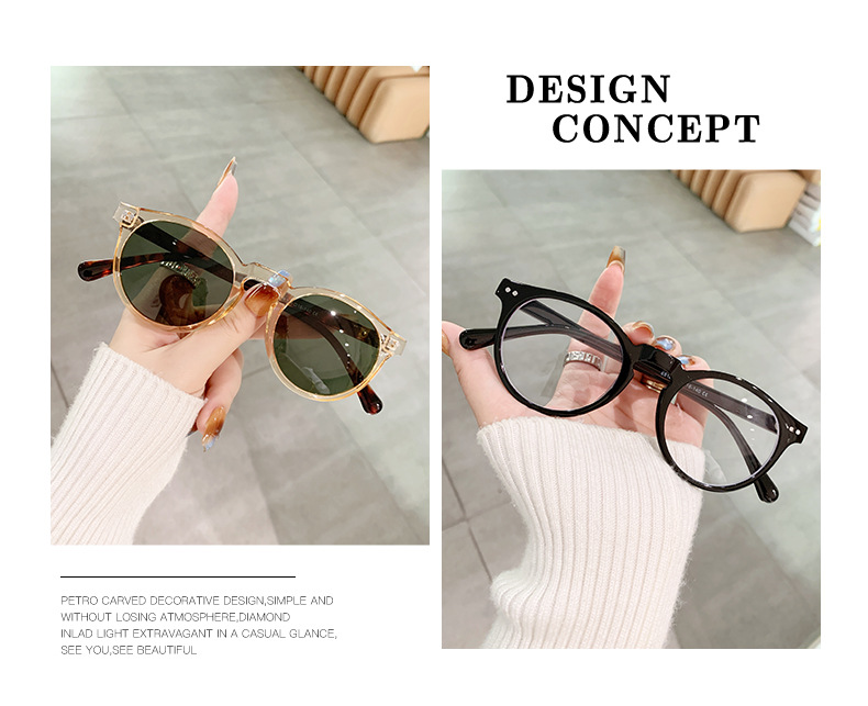 55g Weight Full Frame Glasses Structure Glasses Frame Classification Ac Lens Material Oval Frame Glasses Style Casual, Outdoor, Sports Occasion Solid Color Pattern All Seasons Season Unisex Gender Retro, Sweet Style Retro Sweet Solid Color Ac Oval Frame Full Frame Optical Glasses 7