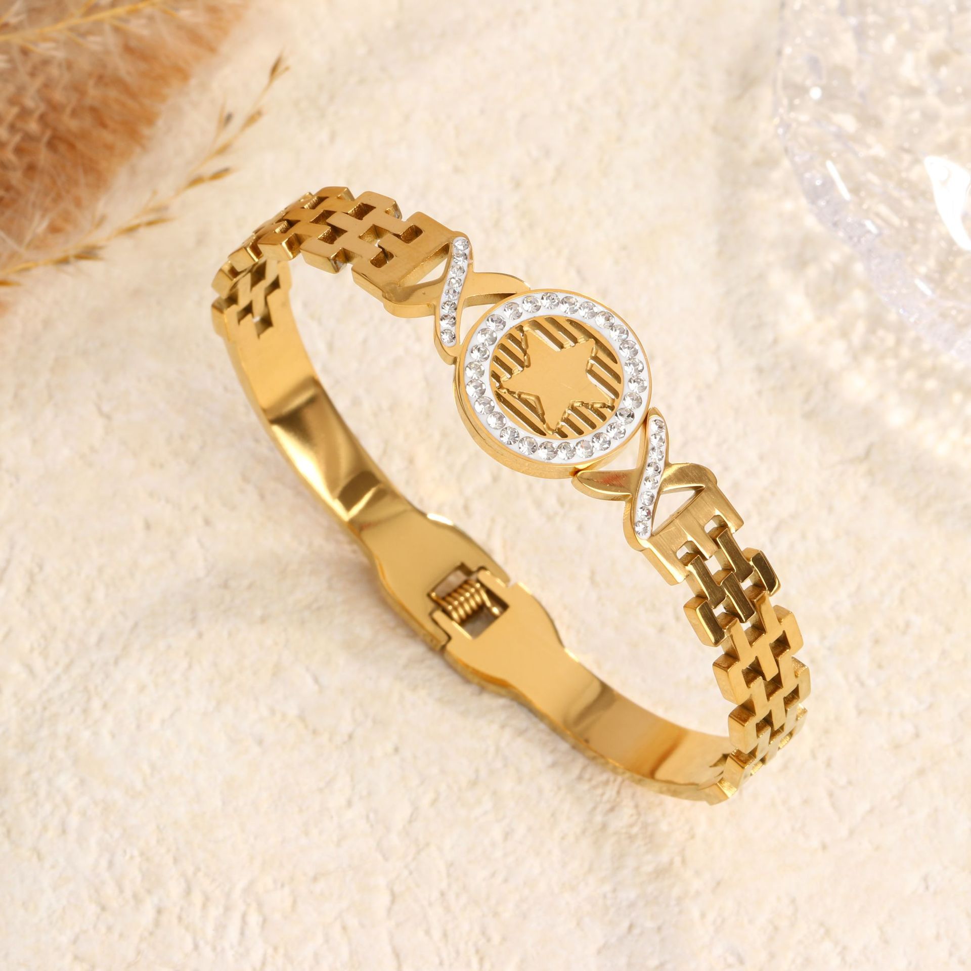 96 다섯개 별 팔찌 골드