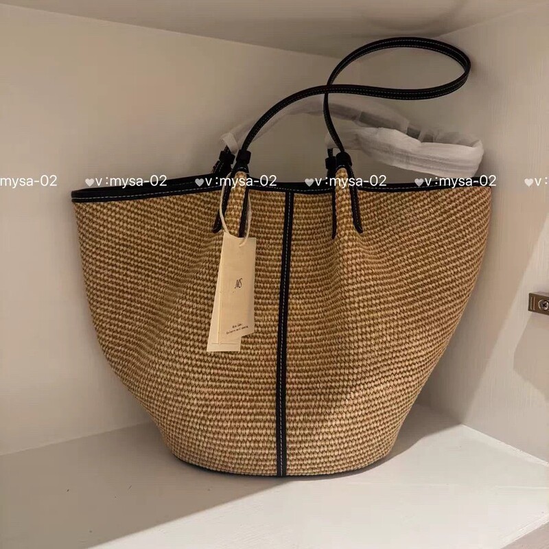 !Mysa Spring and Summer New Style Chain Drawstring Large Capacity Tote Bag Single Shoulder Woven Tote Bag Vacation Straw Woven Women's Bag !Mysa Spring and Summer New Style Chain Drawstring Large Capacity Tote Bag Single Shoulder Woven Tote Bag Vacation Straw Woven Women's Bag